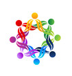 Teamwork people in a hug logo