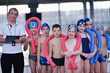 happy children group  at swimming pool