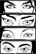 Comic style eyes drawing
