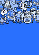Vector: Blue puppet frame Blue puppet frame
