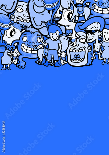 Vector: Blue puppet frame Blue puppet frame