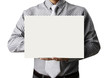  handing a blank business card over
