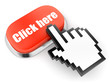 Red button with Click here text and computer hand cursor