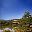 gold temple japan with nice sky