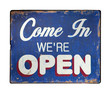 "We're open" sign