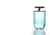 Blue water in Plastic Can