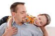 Vater und Sohn isoliert