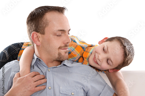 Photo: Vater und Sohn isoliert Vater und Sohn isoliert