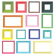 Vector: Set of colorful wooden frames Set of colorful wooden frames