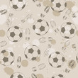 Grunge seamless background with footprint and soccer ball.