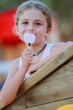 Foto: Portrait of lovely girl with ice cream Portrait of lovely girl with ice cream
