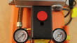 In and out pressure gauges of air compressor