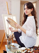 Long-haired female artist