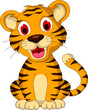 cute baby tiger sitting