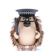 Cute hedgehog is about to make an arrest