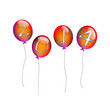 2014 with colorful balloons