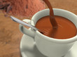 Taza con chocolate caliente