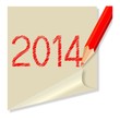 Post-it with the new year, 2014