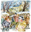 Children quarreling in school yard