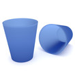 2 Blaue Trinkbecher