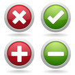 Red and green website buttons