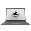 Modern Laptop with Broken Brick Screen