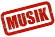 Grunge Stempel rot MUSIK