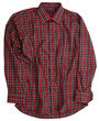 Man's red green cotton plaid shirt