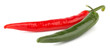 Hot chili peppers isolated on white background