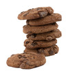 Chocolate chip cookies isolated on white background
