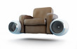 aircraft engine leather armchair