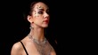 Portrait of a beautiful girl make-up, body art
