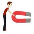 3d render of cartoon character with magnet