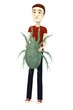 3d render of cartoon character with mite