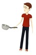 3d render of cartoon character with pot
