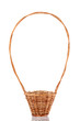 Wattled basket with reflection on a white background