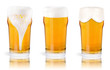 Frosty glass of light beer isolated