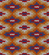 Style Seamless Knitted Pattern. Blue Yellow Red Orange White Col