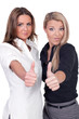 Women thumbs up