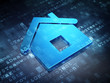Illustration: Business concept: Blue Home on digital background Business concept: Blue Home on digital background