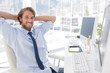 Smiling designer at his desk