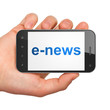 Illustration: News concept: E-news on smartphone News concept: E-news on smartphone