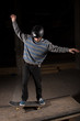 Skater doing manual trick on manual pad