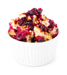Fruit fresh crumble dessert in a  bowl  isolated on white backgr