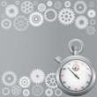 Vektor: Background with gears and stopwatch Background with gears and stopwatch