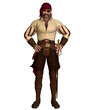 Old pirate with eye patch and bandana