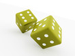 Two dice cubes isolated