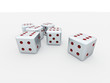 Six dices rendered isolated