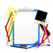school background with clipboard