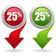 25 percent button with arrow